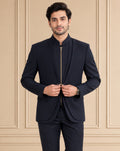 Japanese Suiting Solid, Plain Jodhpuri Suit 2Pc Saahab