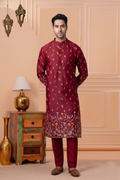 MLS EMBROIDERED KURTA PAJAMA 2PCS
