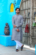 MLS COTTON IKAT PRINTED KURTA