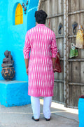 MLS Cotton Ikat Printed Kurta