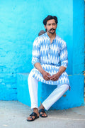 MLS Cotton Ikat Printed Kurta