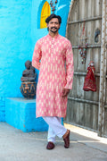 MLS Cotton Ikat Printed Kurta