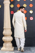 MLS JACQUARD SILK SHERWANI 1 Pcs