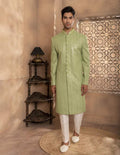 MLS GEORGETTE GREEN SHERWANI 1PCS