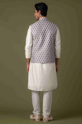 MLS ART SILK PRINTED NEHRU JACKET