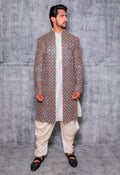 MLS Embroidered 3pcs Sherwani Set
