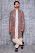 MLS Embroidered 3pcs Sherwani Set