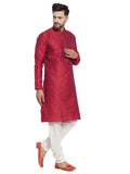 MLS Dupion Silk Self Weaved Kurta Pajama