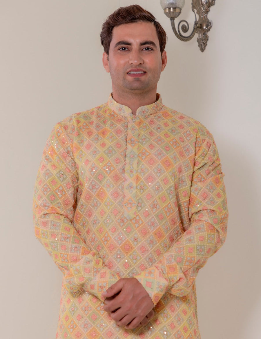 MLS Chikan Georgette Kurta PAJAMA