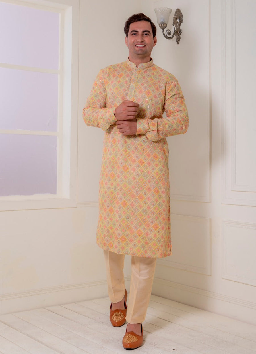 MLS Chikan Georgette Kurta PAJAMA