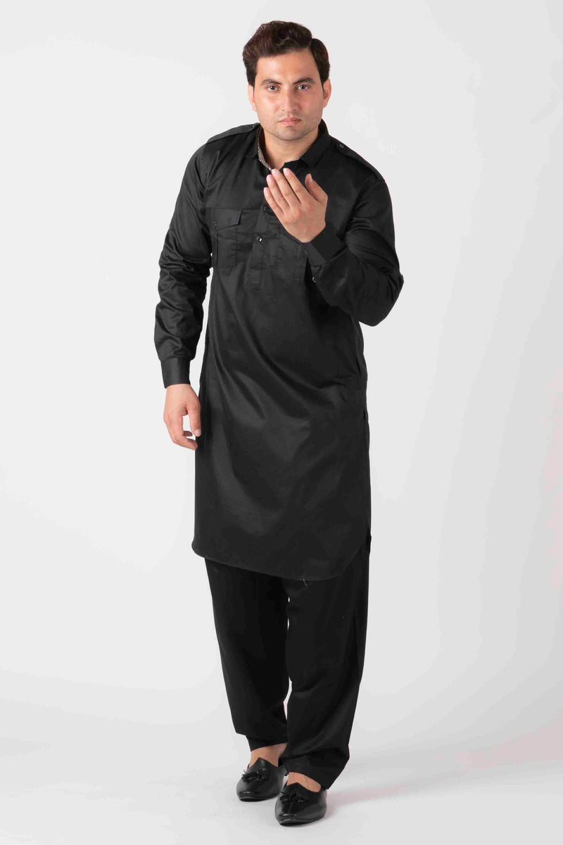Shop Black PATHANI SUIT online - mls-pathani-suit