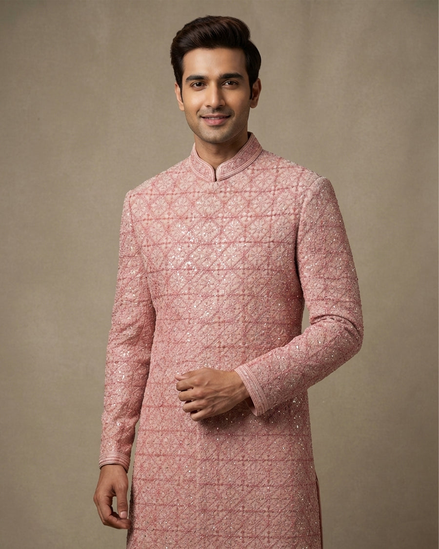 MLS EMBROIDERED SHERWANI 1PC