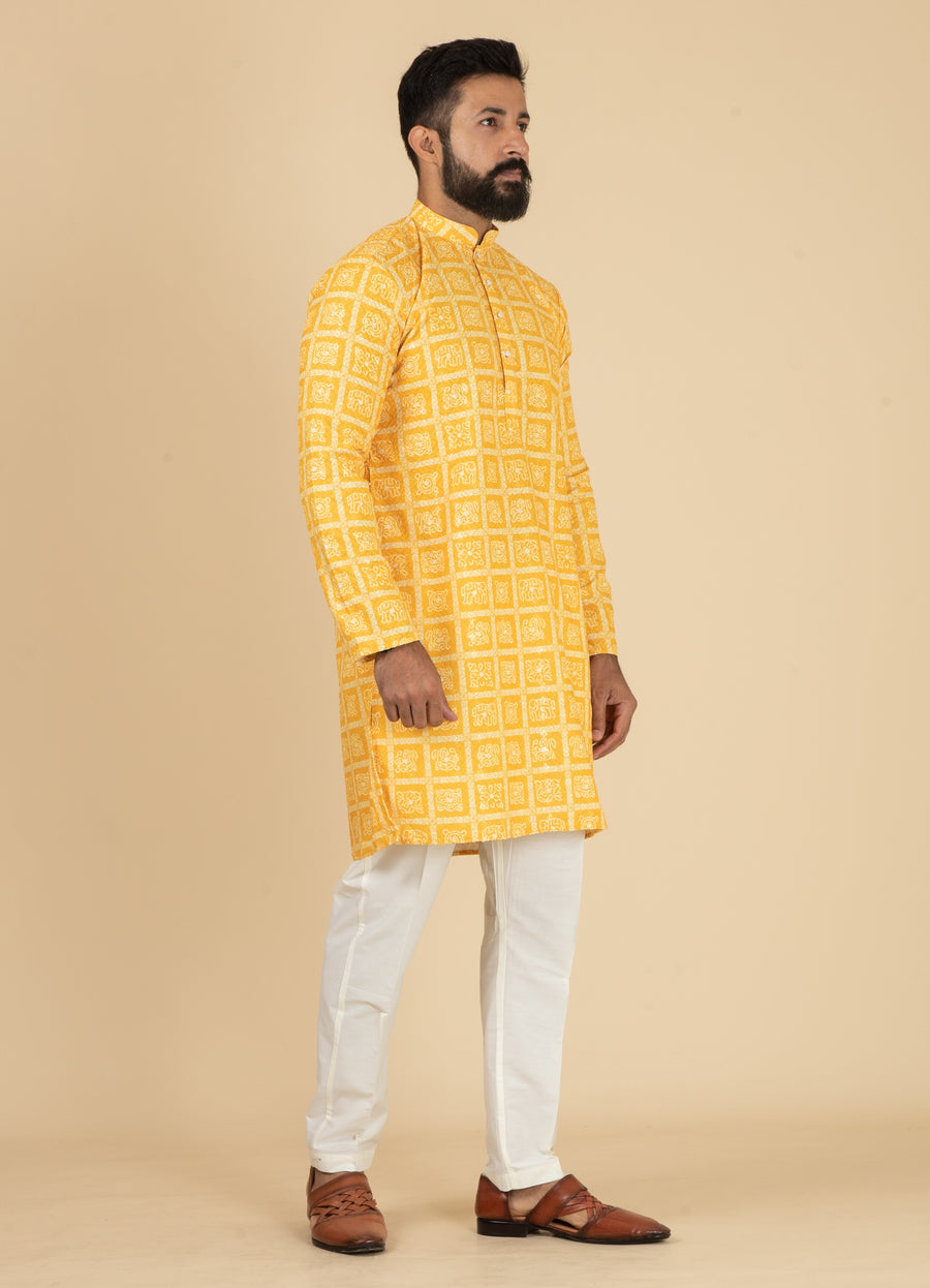 MLS PRINTED KURTA PAJAMA 2PCS