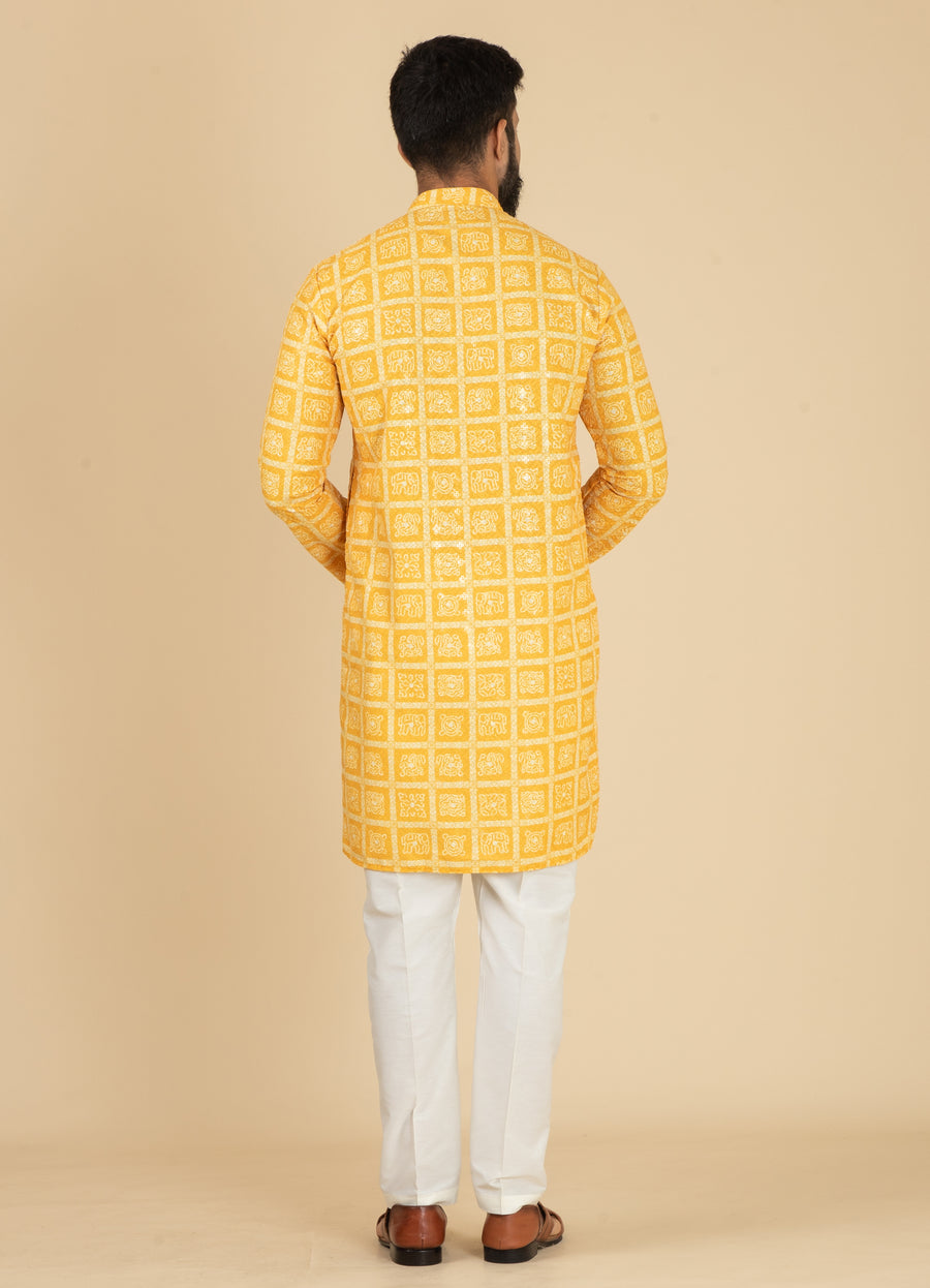 MLS PRINTED KURTA PAJAMA 2PCS