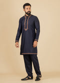 MLS EMBROIDERED KURTA PAJAMA 2PCS