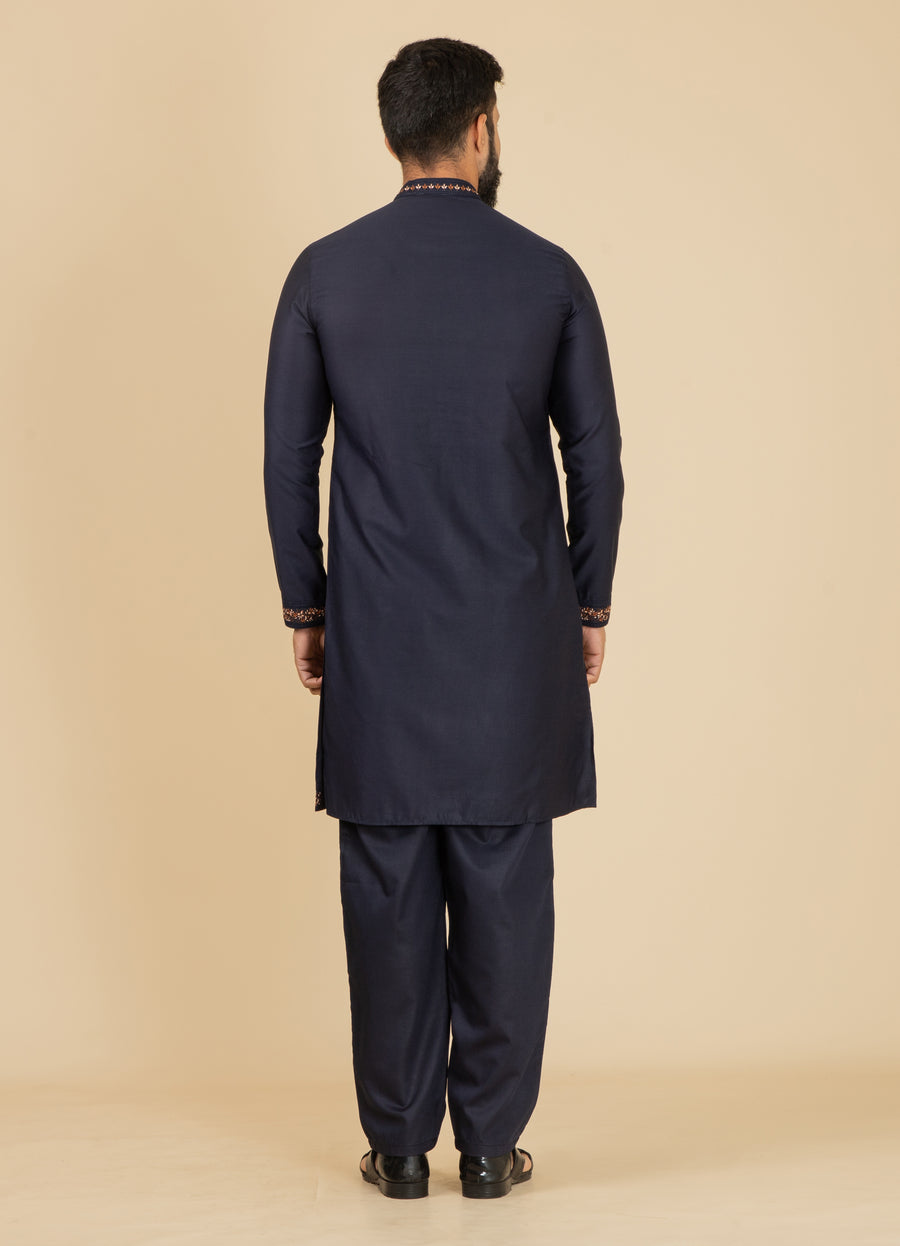 MLS EMBROIDERED KURTA PAJAMA 2PCS