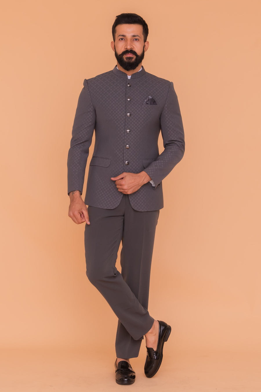 Shop LIGHT GREY PRINTED JODHPURI SUIT online-12425 Shop LIGHT GREY PRINTED JODHPURI SUIT online-12425