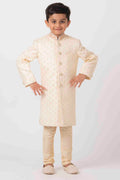 MLS EMBROIDERED CREAM WHITE SHERWANI 1PC