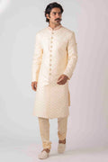 EMBROIDERED CREAM WHITE SHERWANI 1PC