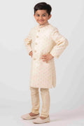 MLS EMBROIDERED CREAM WHITE SHERWANI 1PC
