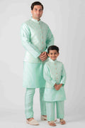 MLS SEA GREEN KURTA JACKET SET