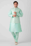 MLS SEA GREEN KURTA JACKET SET