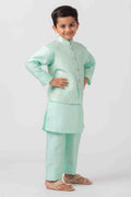 MLS SEA GREEN KURTA JACKET SET
