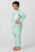 MLS SEA GREEN KURTA JACKET SET