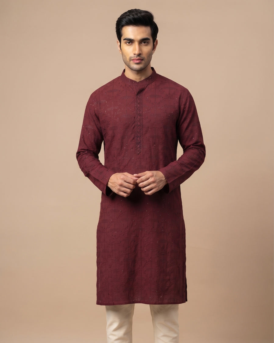 MLS EMBROIDERED KURTA PAJAMA