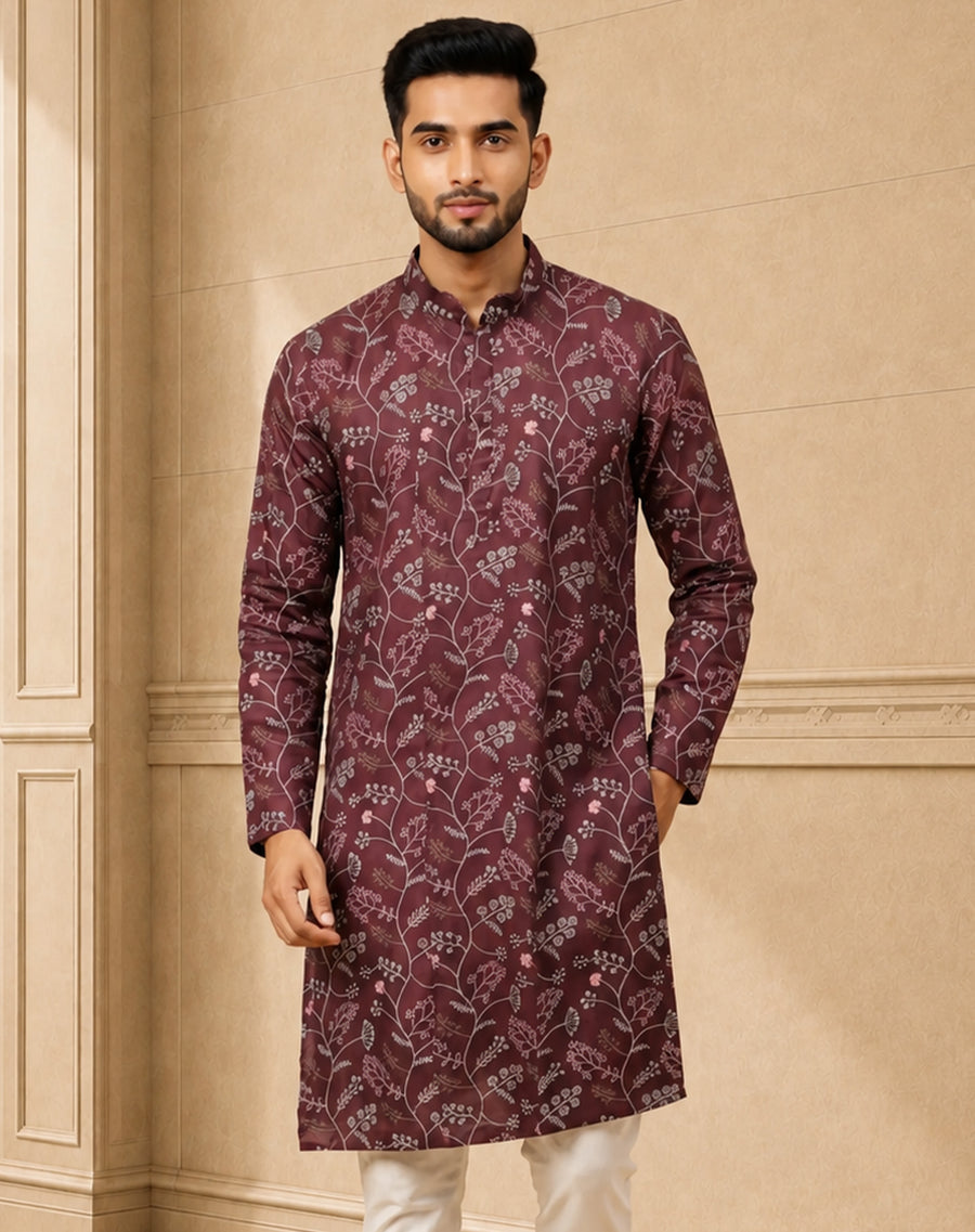 MLS EMBROIDERED KURTA PAJAMA