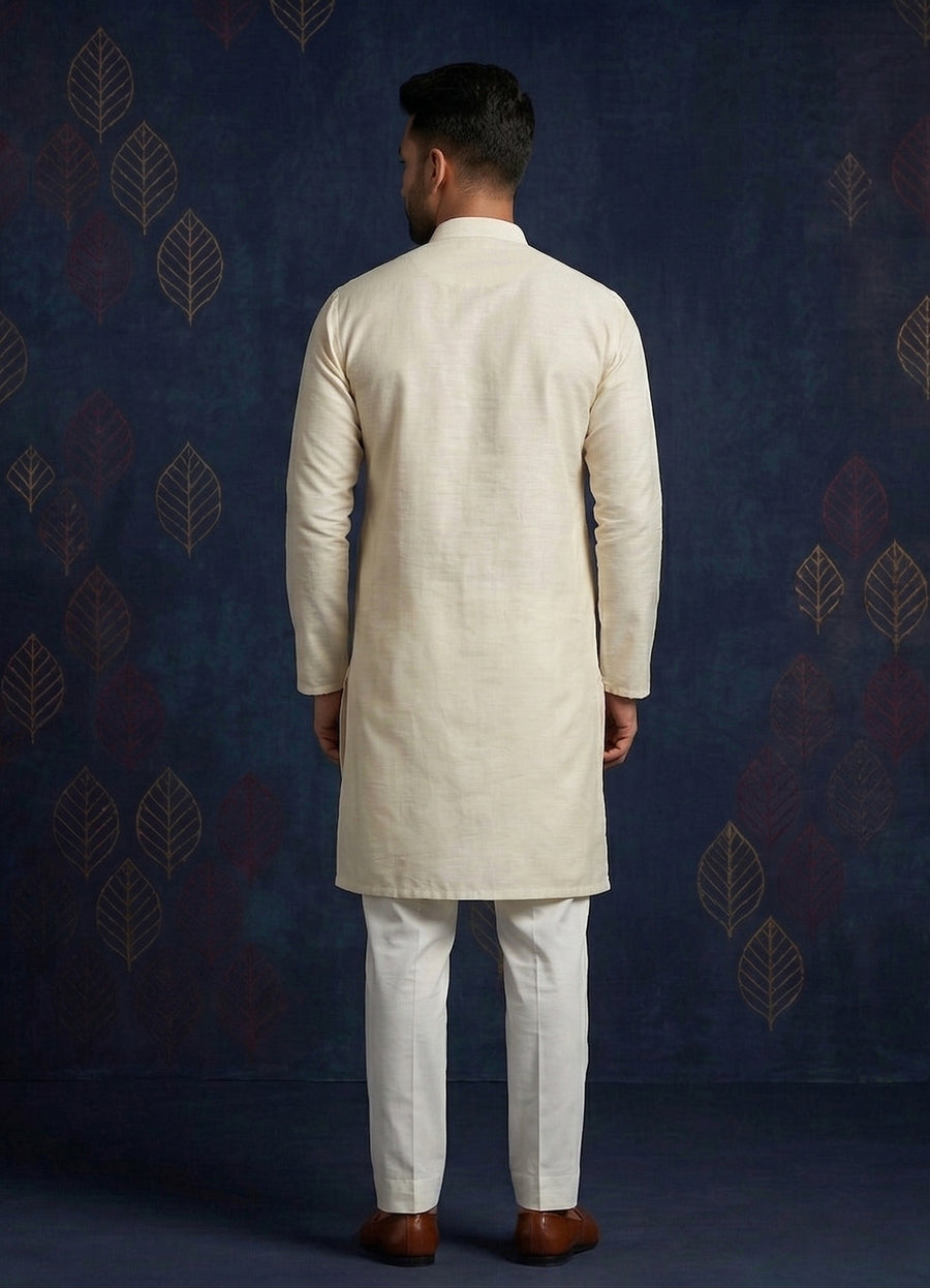 MLS PLAIN KURTA PAJAMA 2PCS