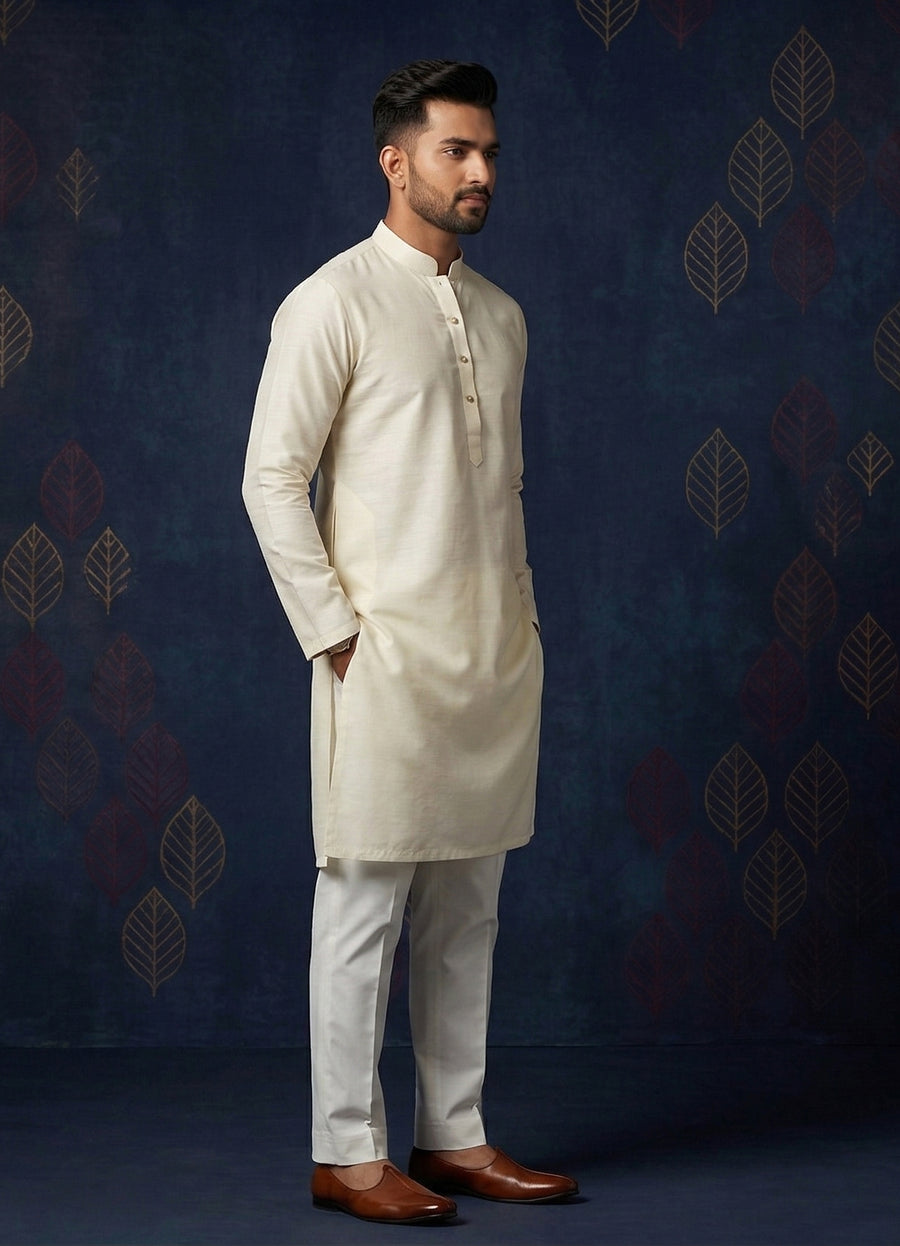 MLS PLAIN KURTA PAJAMA 2PCS