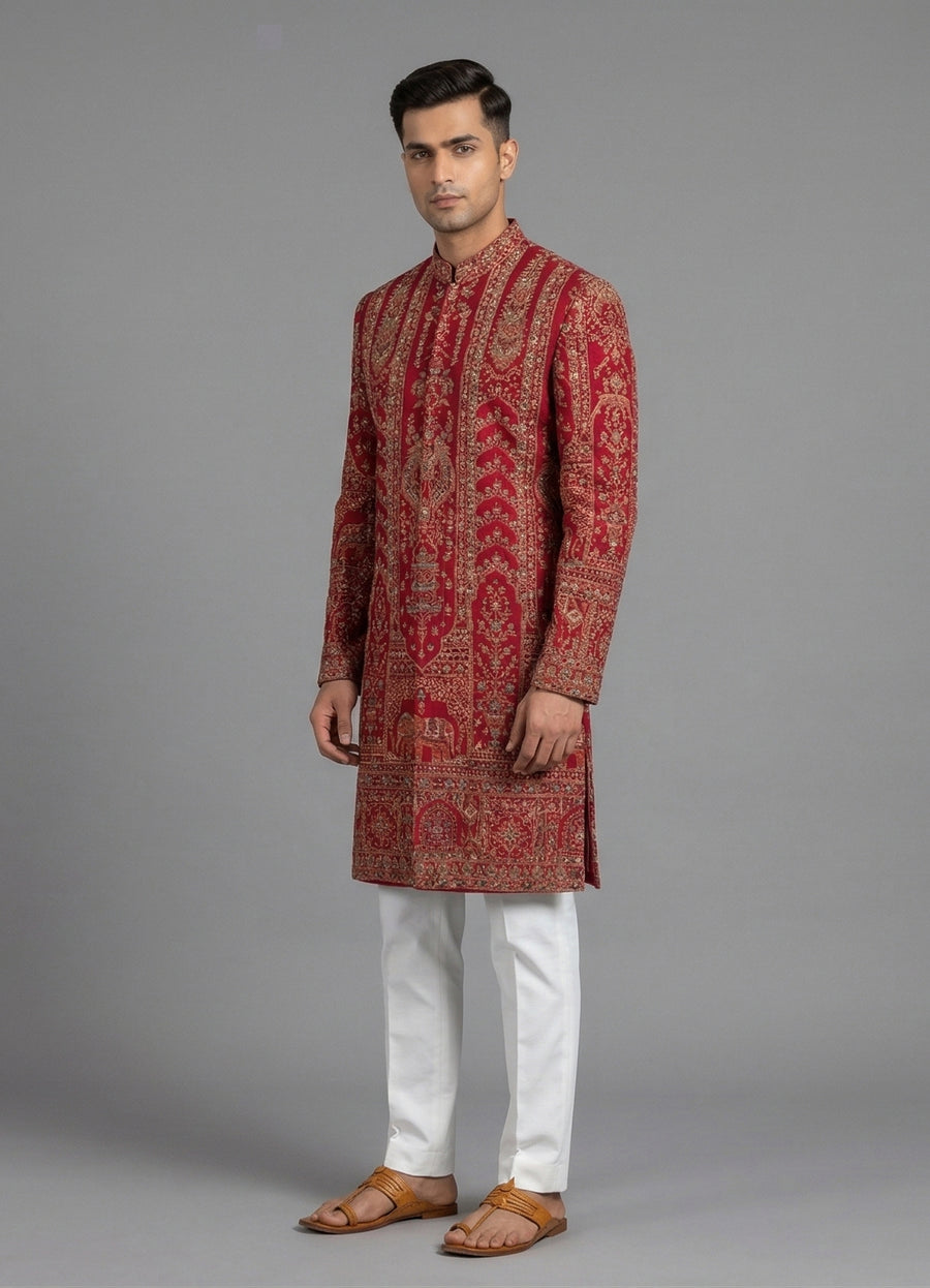 MLS EMBROIDERED KURTA PAJAMA