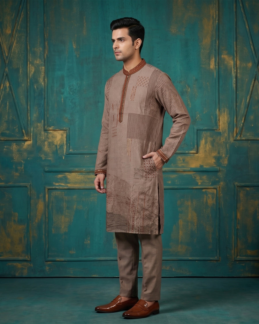 MLS EMBROIDERED KURTA PAJAMA