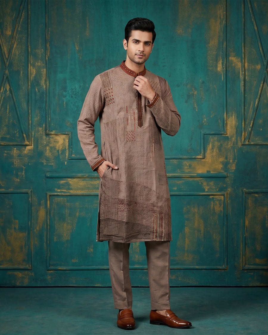 MLS EMBROIDERED KURTA PAJAMA