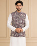 Silk Blend Embroidered Jawahar Jacket 1Pc Nirvair
