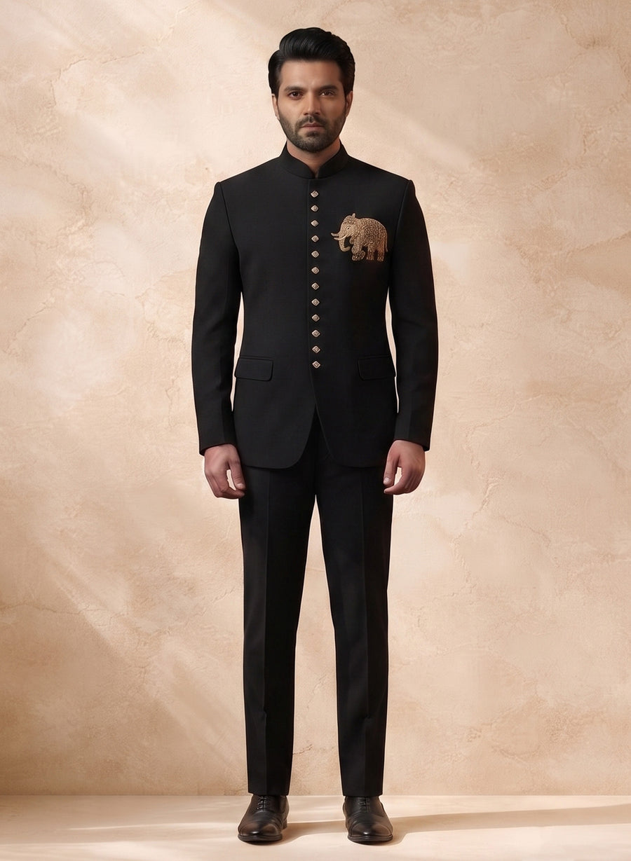 MLS EMBROIDERED JODHPURI SUIT 2PCS