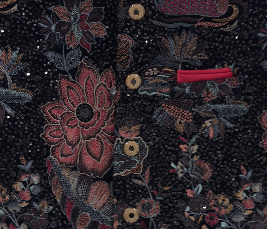 Velvet Embroidered Jawahar Jacket 1Pc Vibhor