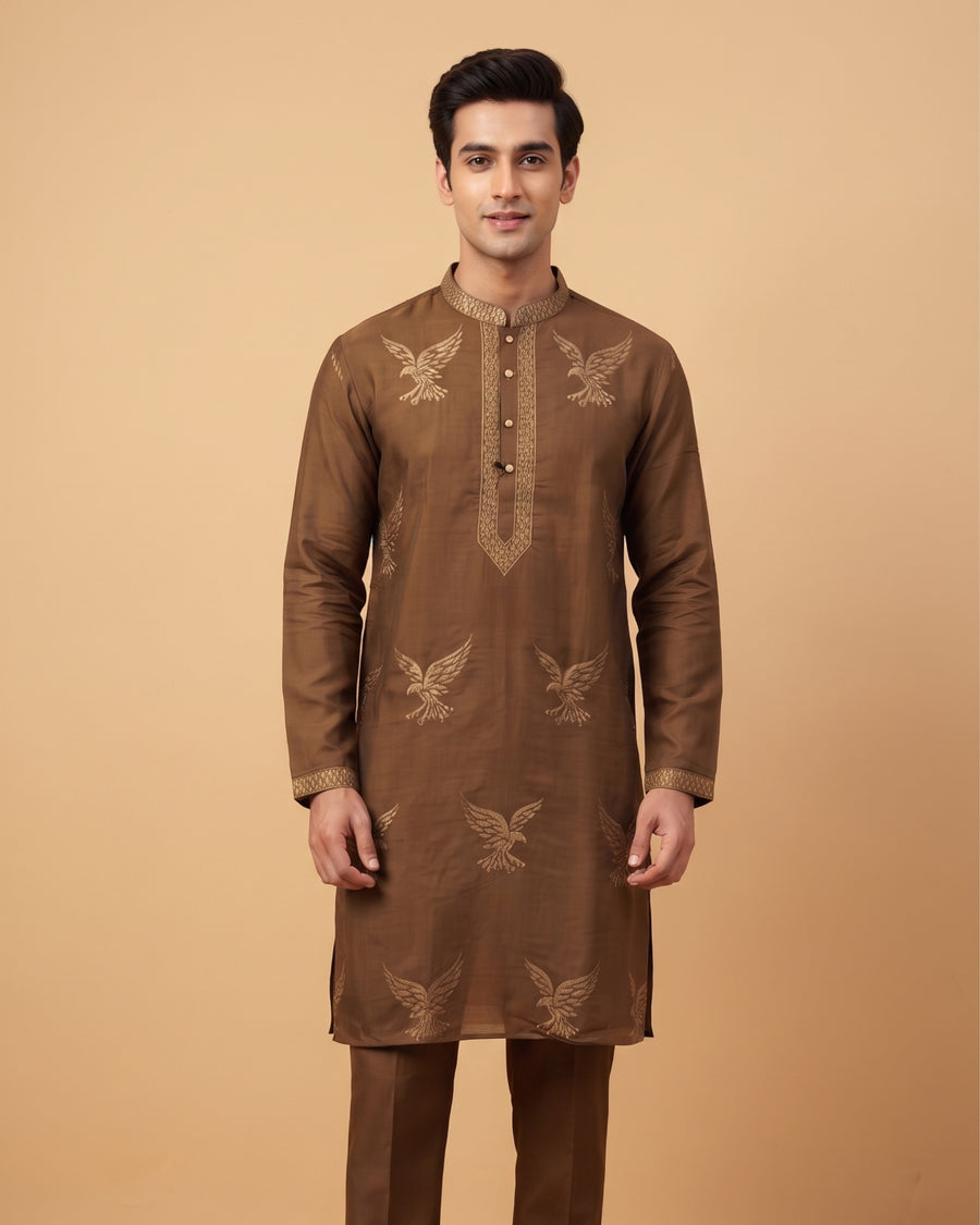 MLS EMBROIDERED KURTA PAJAMA