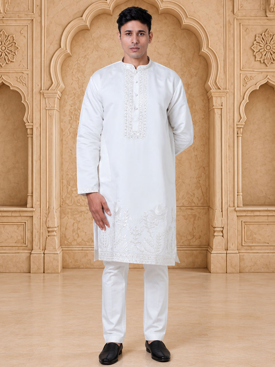 MLS EMBROIDERED KURTA PAJAMA