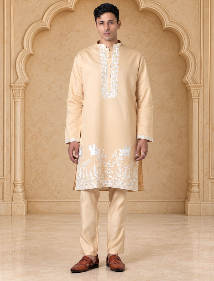 MLS EMBROIDERED KURTA PAJAMA