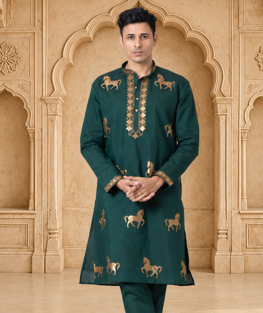 MLS EMBROIDERED KURTA PAJAMA