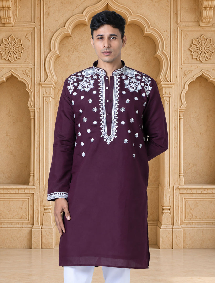 MLS EMBROIDERED KURTA PAJAMA
