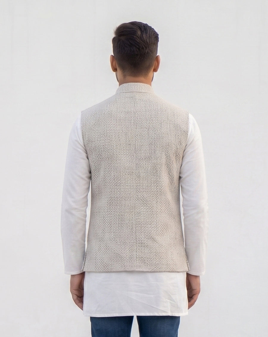 MLS LINEN JAWAHAR JACKET 1PC
