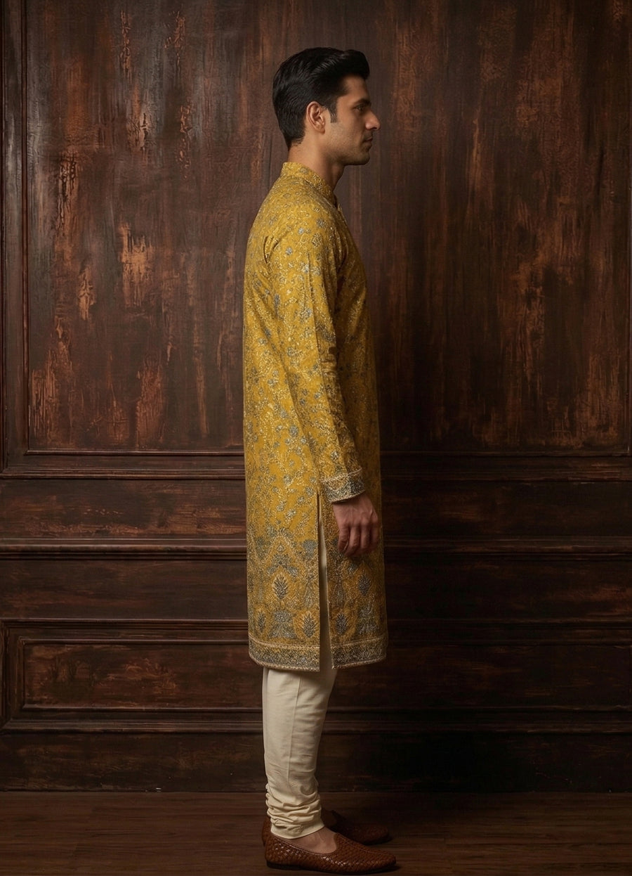 MLS EMBROIDERED KURTA PAJAMA