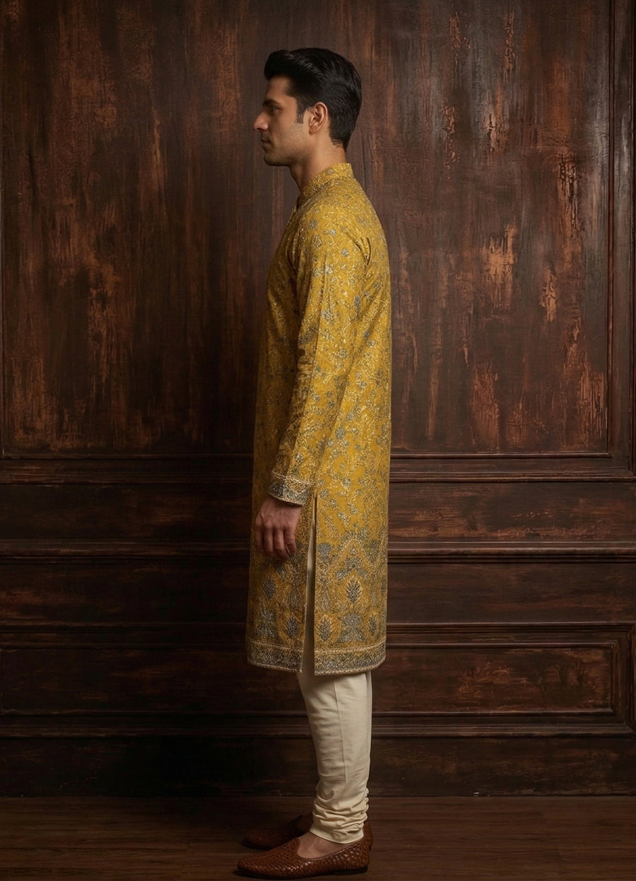 MLS EMBROIDERED KURTA PAJAMA