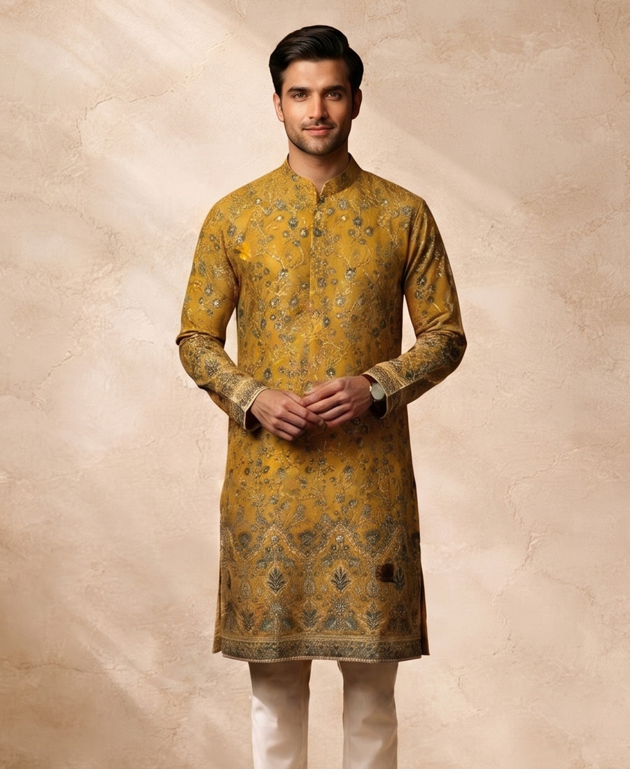 MLS EMBROIDERED KURTA PAJAMA