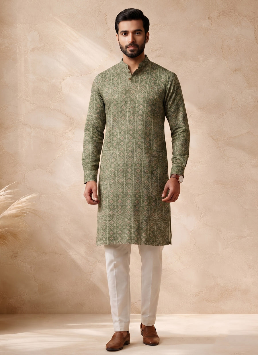 MLS PRINTED KURTA PAJAMA