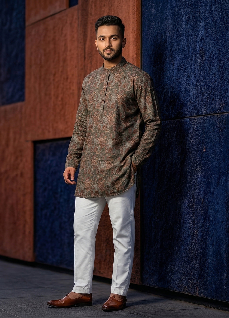MLS PRINTED SHORT KURTA F/S