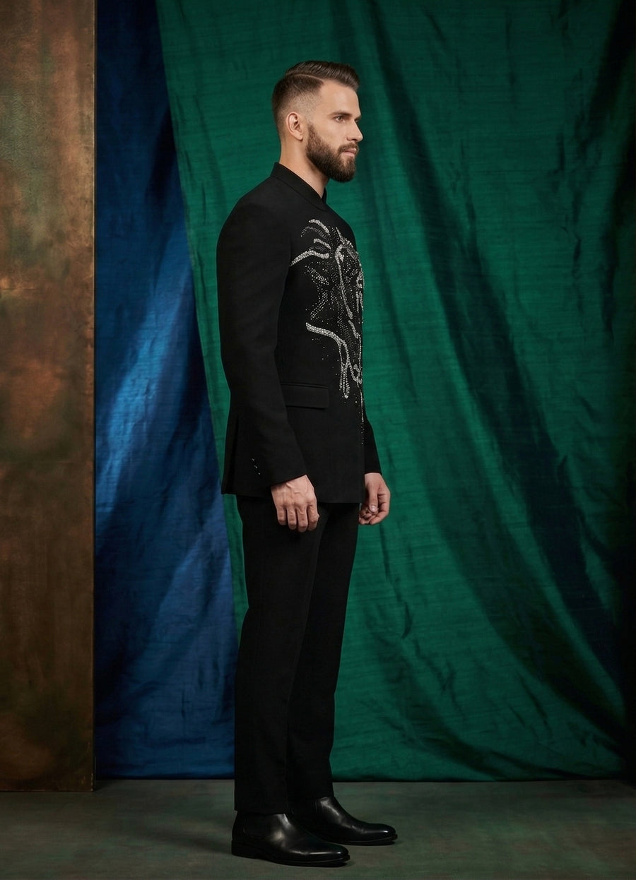 MLS EMBROIDERED JODHPURI SUIT 2PCS